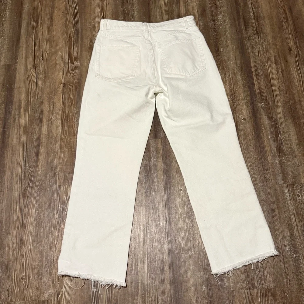 Reformation Cynthia High Rise Long Jeans Women's 29 Frayed Hem in Porcelaiin - Picture 7 of 8